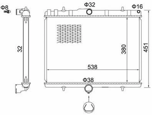 Radiator, engine cooling (359000320050)