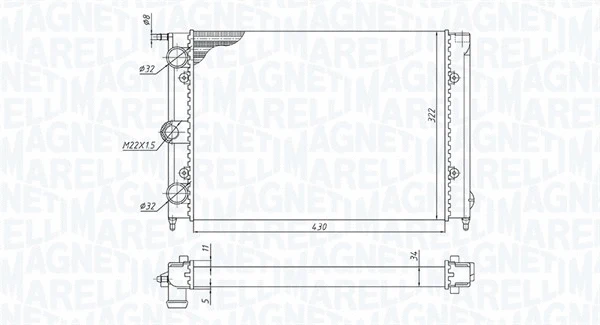 Radiator, engine cooling (350213187300)