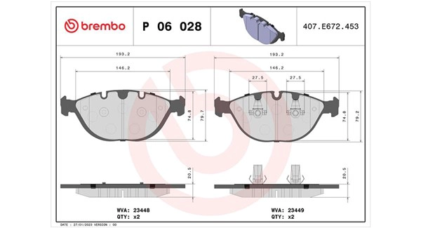 Brake Pad Set, disc brake (363700406028)