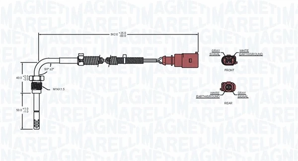 Sensor, exhaust gas temperature