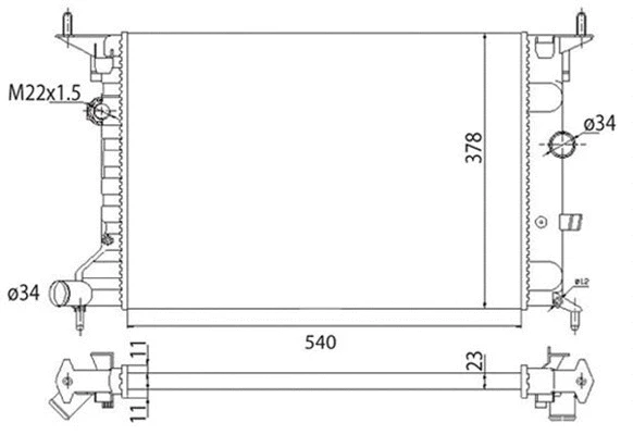 Radiator, engine cooling (350213274003)