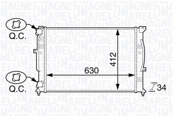 Radiator, engine cooling (350213144100)