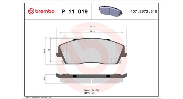 Brake Pad Set, disc brake (363700411019)