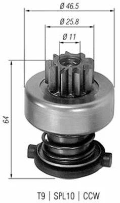 Pinion, starter (940113020113)
