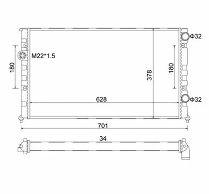 Radiator, engine cooling (359000300740)