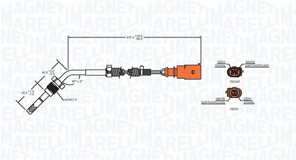 Sensor, exhaust gas temperature