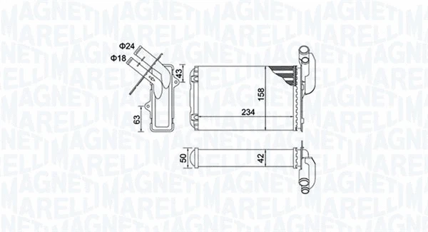 Heat Exchanger, interior heating (350218405000)