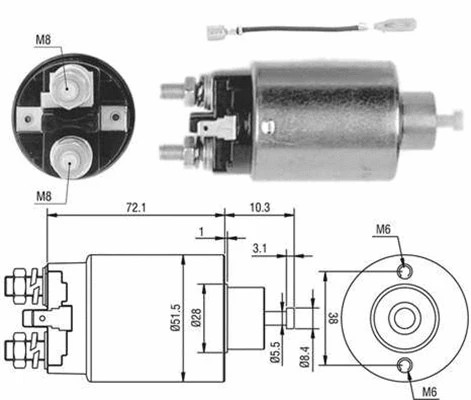 Solenoid Switch, starter (940113050398)