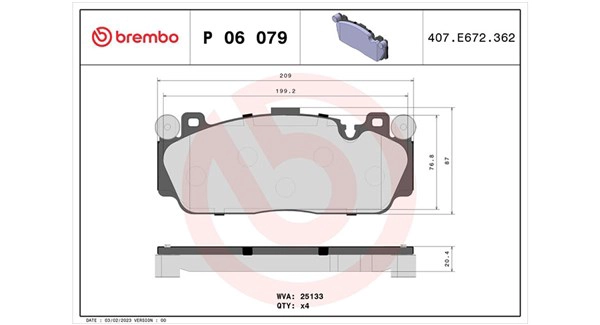 Brake Pad Set, disc brake (363700406079)