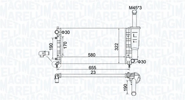 Radiator, engine cooling (350213183600)