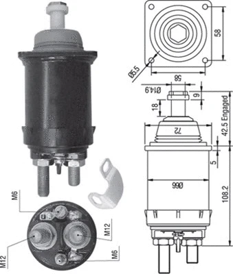 Solenoid Switch, starter (940113050314)