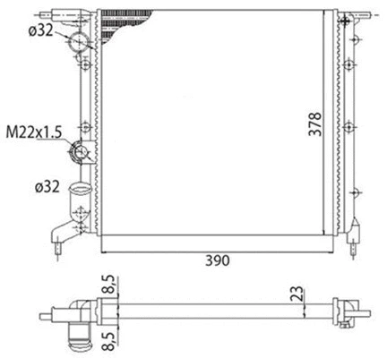 Radiator, engine cooling (350213709003)