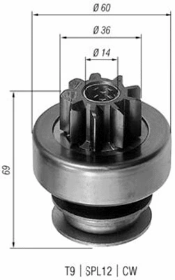 Pinion, starter (940113020128)