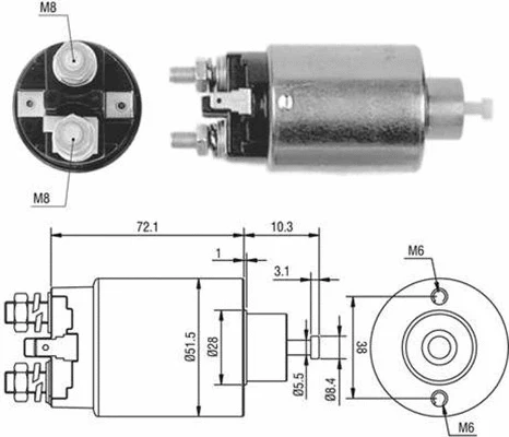 Solenoid Switch, starter (940113050397)