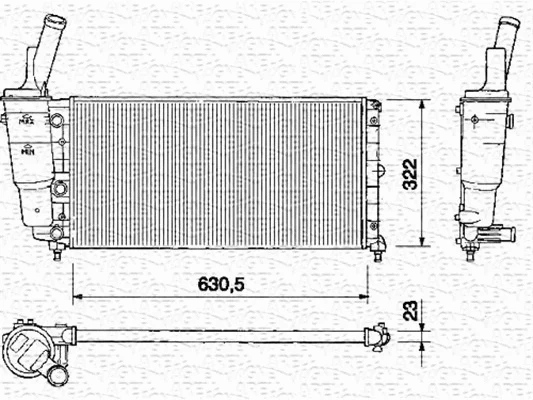 Radiator, engine cooling (350213161000)