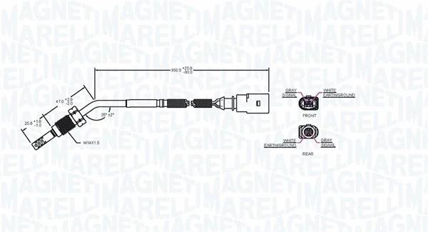 Sensor, exhaust gas temperature