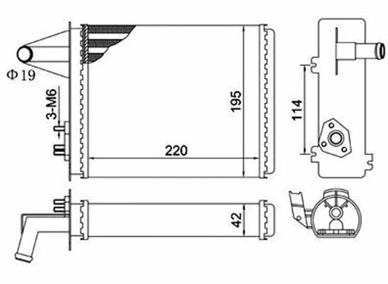 Heat Exchanger, interior heating (359000392130)