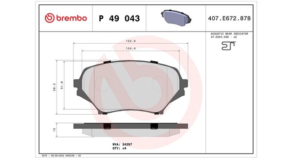 Brake Pad Set, disc brake (363700449043)