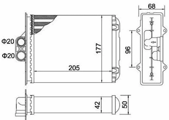 Heat Exchanger, interior heating (359000390830)