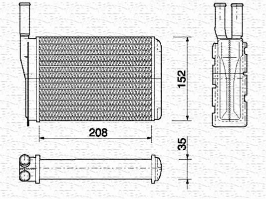Heat Exchanger, interior heating (350218154000)