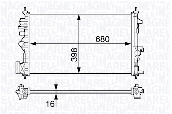 Radiator, engine cooling (350213140900)