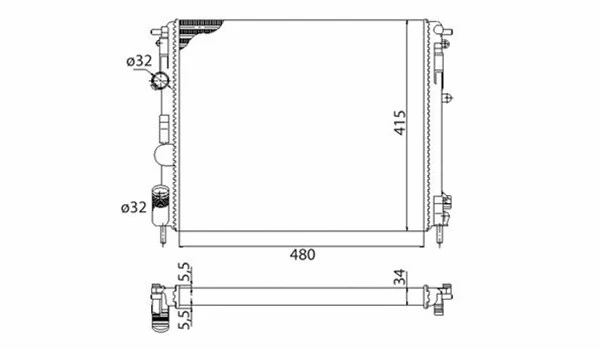 Radiator, engine cooling (350213991003)