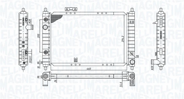 Radiator, engine cooling (350213197800)