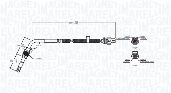 Sensor, exhaust gas temperature