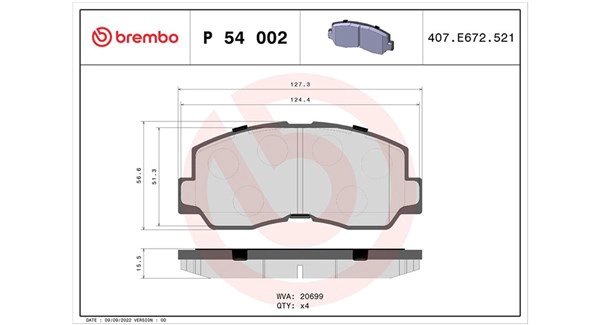 Brake Pad Set, disc brake (363700454002)