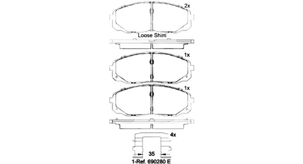 Brake Pad Set, disc brake (363700430095)