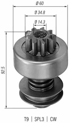 Pinion, starter (940113020058)