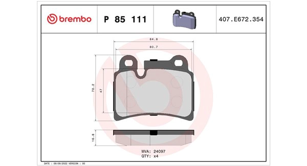 Brake Pad Set, disc brake (363700485111)