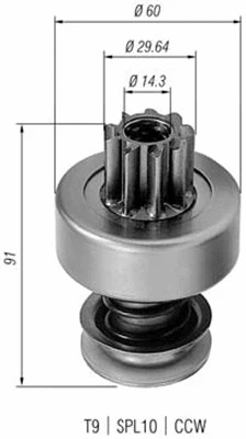 Pinion, starter (940113020245)