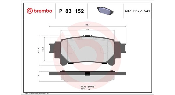 Brake Pad Set, disc brake (363700483152)