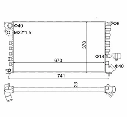 Radiator, engine cooling (359000300340)