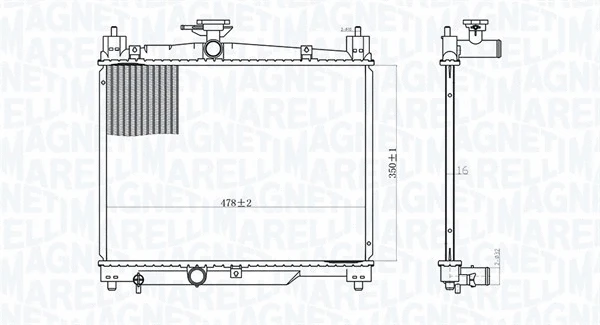 Radiator, engine cooling (350213164800)