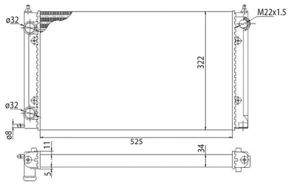 Radiator, engine cooling (350213203003)