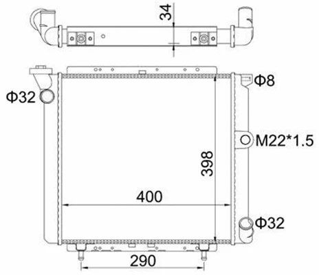 Radiator, engine cooling (359000391000)