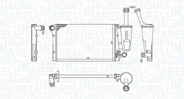 Radiator, engine cooling (350213381000)