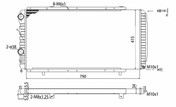Radiator, engine cooling (350213707003)