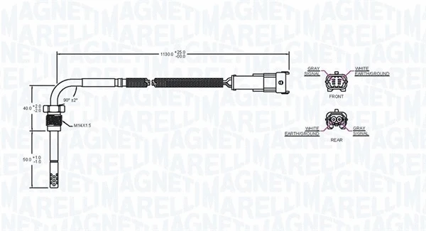 Sensor, exhaust gas temperature