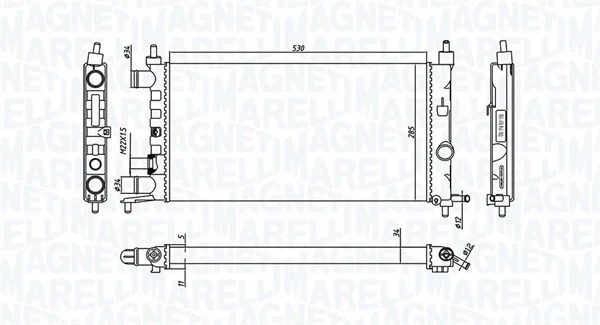 Radiator, engine cooling (350213776000)
