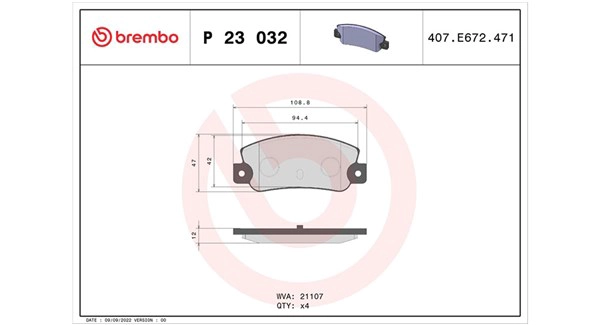 Brake Pad Set, disc brake (363700423032)
