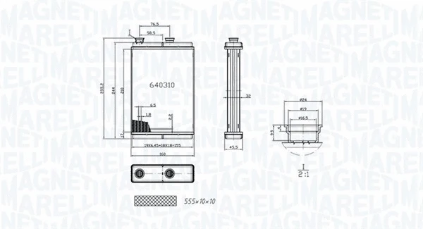 Heat Exchanger, interior heating (350218065000)