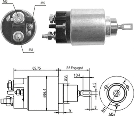 Solenoid Switch, starter (940113050208)