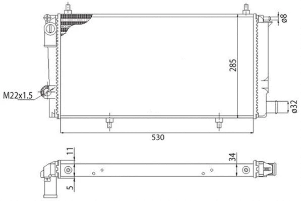Radiator, engine cooling (350213786003)