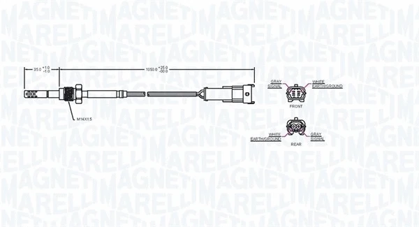 Sensor, exhaust gas temperature