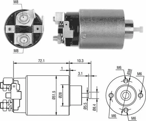 Solenoid Switch, starter (940113050476)