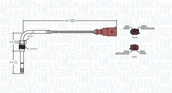 Sensor, exhaust gas temperature