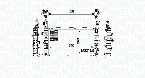 Radiator, engine cooling (350213155800)